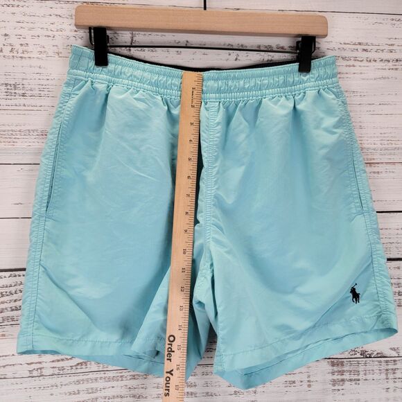 Polo Ralph Lauren Men's Size M 6” Swim Trunks Shorts Unlined Blue 100% Nylon - Picture 6 of 10